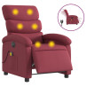 Sillón de masaje reclinable eléctrico tela rojo tinto 2