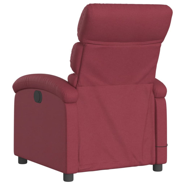 Sillón de masaje reclinable eléctrico tela rojo tinto M 4
