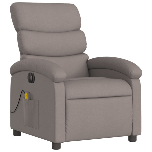 Sillón reclinable de masaje eléctrico tela gris taupe M 3