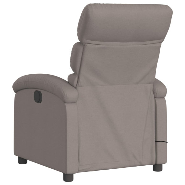 Sillón reclinable de masaje eléctrico tela gris taupe M 4
