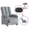 Sillón reclinable eléctrico tela gris claro 5