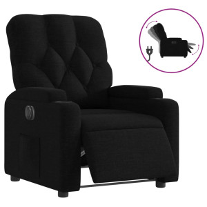 Sillón reclinable eléctrico de tela negro H