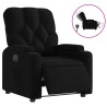 Sillón reclinable eléctrico de tela negro 2
