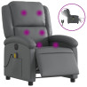 Sillón de masaje reclinable eléctrico cuero sintético gris 2
