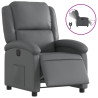 Sillón reclinable eléctrico de cuero sintético gris 2