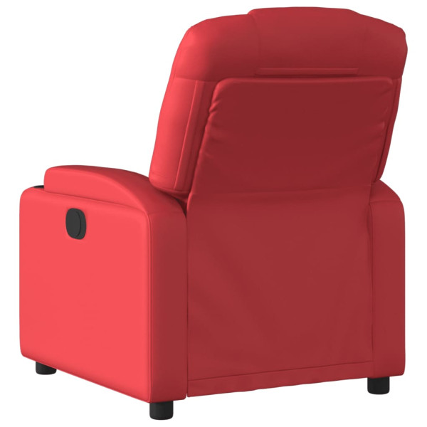 Sillón reclinable eléctrico de cuero sintético rojo M 4