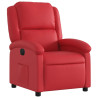 Sillón reclinable eléctrico de cuero sintético rojo 3
