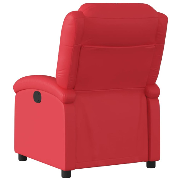 Sillón reclinable eléctrico de cuero sintético rojo M 4