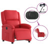 Sillón reclinable eléctrico de cuero sintético rojo 5