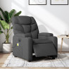 Sillón reclinable de masaje eléctrico tela gris oscuro 1