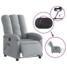 Sillón reclinable de masaje eléctrico tela gris claro 5