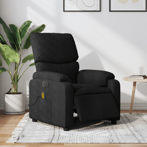 Sillón reclinable de masaje eléctrico tela negro D