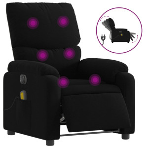 Sillón reclinable de masaje eléctrico tela negro H