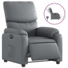 Sillón reclinable eléctrico de cuero sintético gris 2