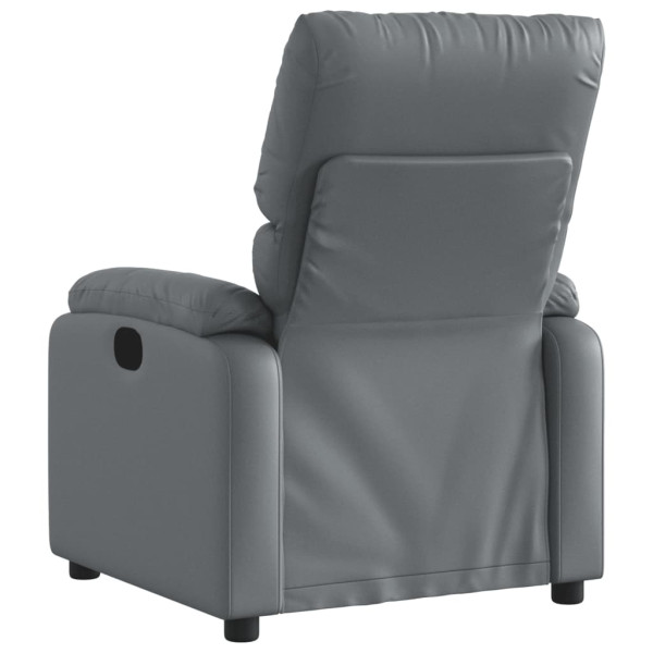 Sillón reclinable eléctrico de cuero sintético gris M 4