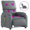 Sillón de masaje reclinable eléctrico cuero sintético gris 2