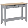 Mesa consola de madera gris 110x35x80 cm 2