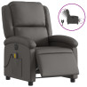 Sillón reclinable eléctrico de cuero auténtico gris 2