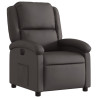 Sillón reclinable eléctrico de cuero auténtico marrón oscuro 3