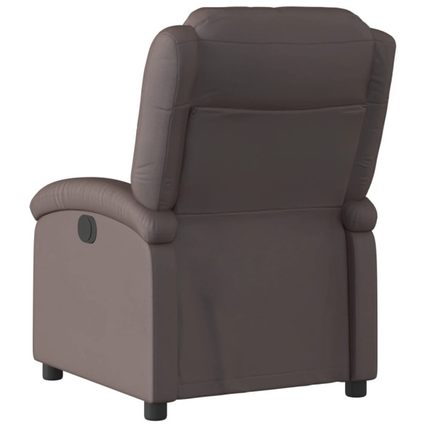 Sillón reclinable eléctrico de cuero auténtico marrón oscuro M 4