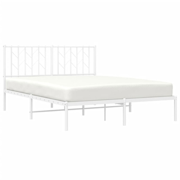 Estrutura de cama com cabeceira 140x200 cm metal branco M 3