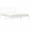 Estrutura de cama com cabeceira 140x200 cm metal branco 3