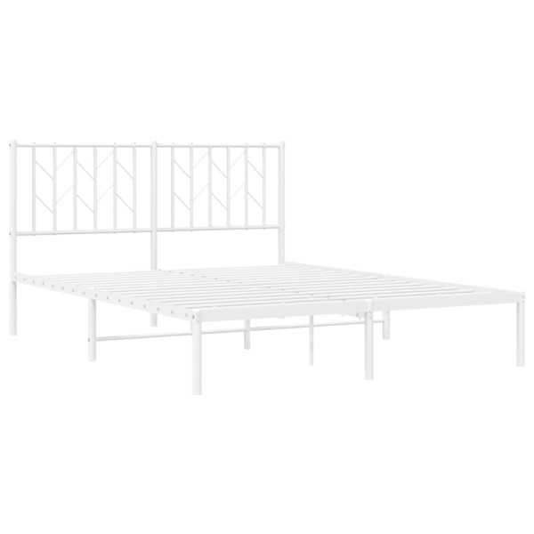 Estructura de cama con cabecero metal blanca 140x200 cm M 4