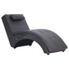 Chaise longue de massagem c/ almofada couro artificial cinzento 2