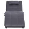 Chaise longue de massagem c/ almofada couro artificial cinzento 5