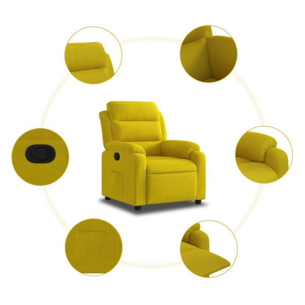 Sillón reclinable terciopelo amarillo M 5