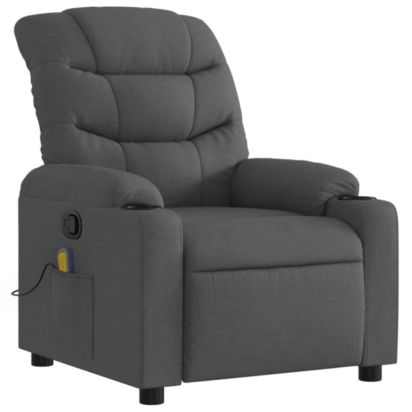 Sillón de masaje reclinable de tela gris oscuro M 3