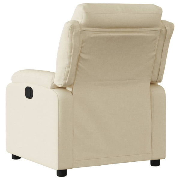 Sillón reclinable eléctrico de tela crema M 4