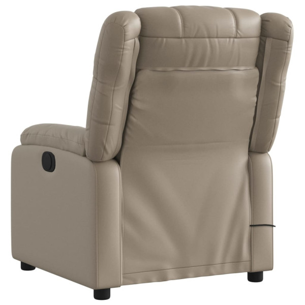 Sillón reclinable de masaje eléctrico cuero sintético capuchino M 4