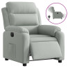Sillón reclinable eléctrico de terciopelo gris claro 2