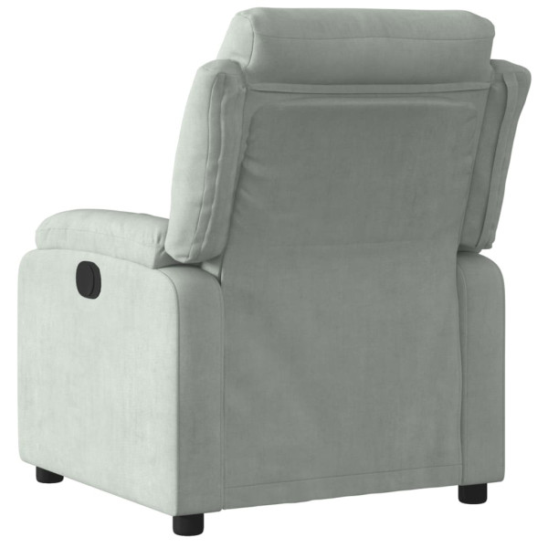Sillón reclinable eléctrico de terciopelo gris claro M 4
