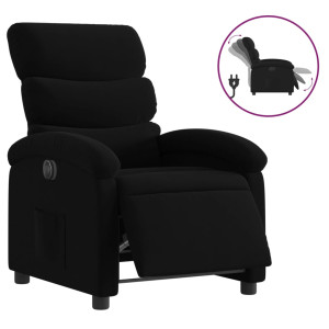 Sillón reclinable eléctrico de tela negro H