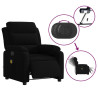Sillón reclinable de masaje eléctrico terciopelo negro 5