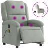Sillón reclinable de masaje eléctrico terciopelo gris claro 2