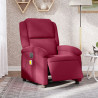 Poltrona de massagens reclinável elétrica veludo vermelho tinto 1