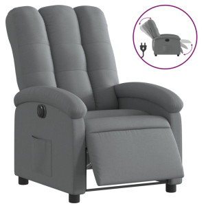 Sillón reclinable eléctrico de tela gris oscuro H