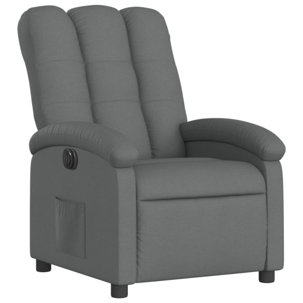 Sillón reclinable eléctrico de tela gris oscuro M 3