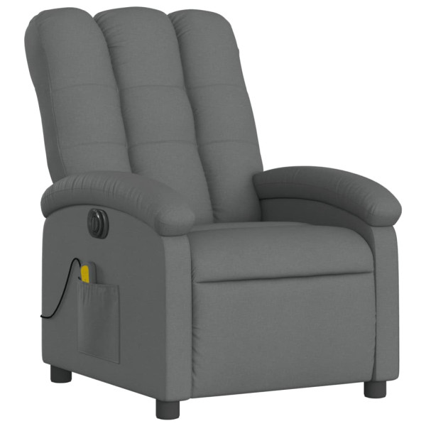 Sillón reclinable de masaje eléctrico tela gris oscuro M 3
