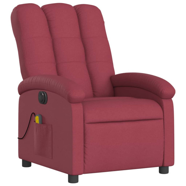 Sillón de masaje reclinable eléctrico tela rojo tinto M 3