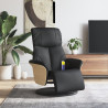Sillón reclinable masaje con reposapiés cuero sintético negro 1