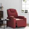 Sillón reclinable eléctrico de cuero sintético rojo tinto 1