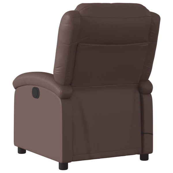 Sillón de masaje reclinable eléctrico cuero sintético marrón M 4