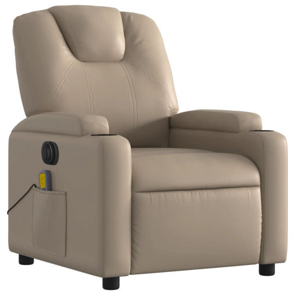Sillón reclinable de masaje eléctrico cuero sintético capuchino M 3
