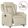 Sillón reclinable eléctrico de cuero sintético crema 2
