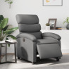 Sillón reclinable eléctrico de cuero sintético gris 1