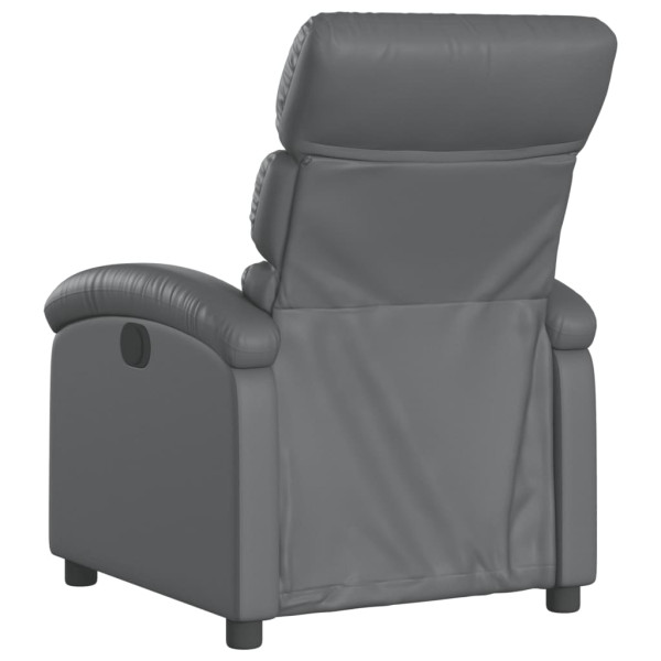 Sillón reclinable eléctrico de cuero sintético gris M 4